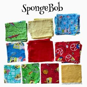 SpongeBob 2002 Vintage Cotton Fabric Blocks and Remnants